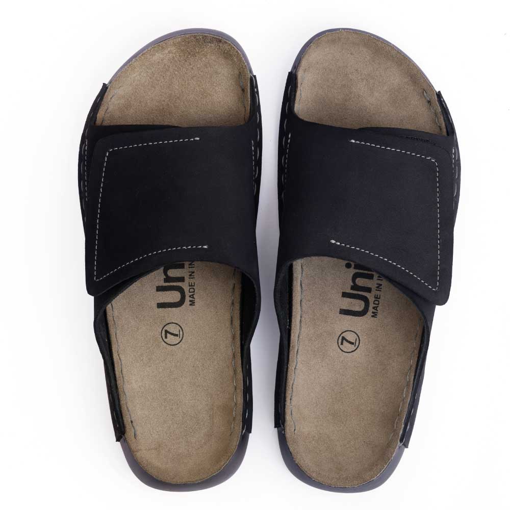 Velar : Premium Suede Sandal #color_black & grey