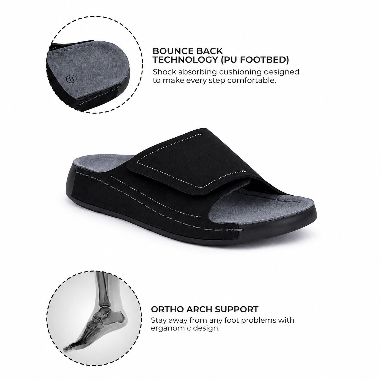 Velar : Premium Suede Sandal #color_black & blue